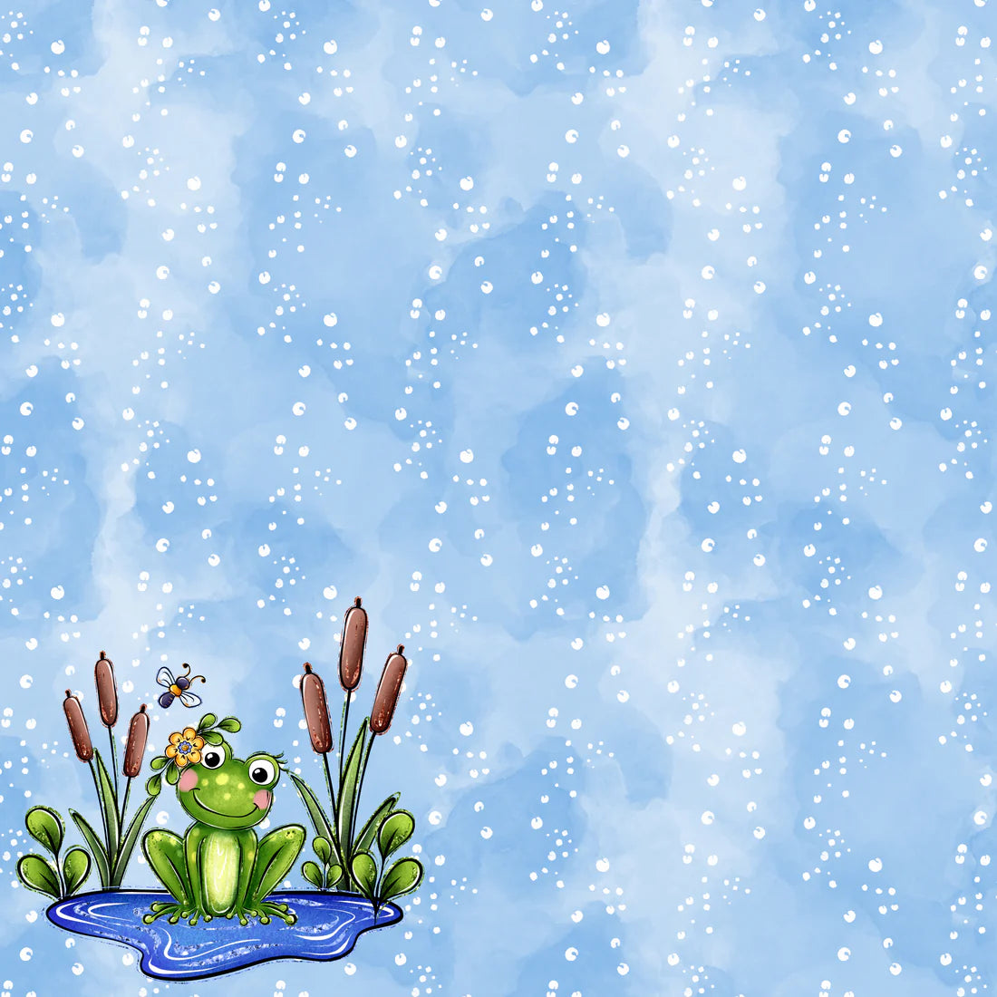 SSC Designs - Phantasia Design's Frogs In The Morass Collection -Pond Frogs 12 x 12 Double-Sided Scrapbook Paper