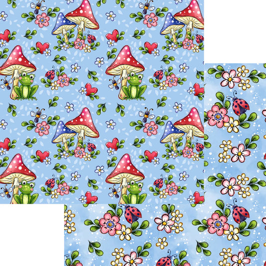 SSC Designs - Phantasia Design's Frogs In The Morass Collection -Mushroom Fields 12 x 12 Double-Sided Scrapbook Paper