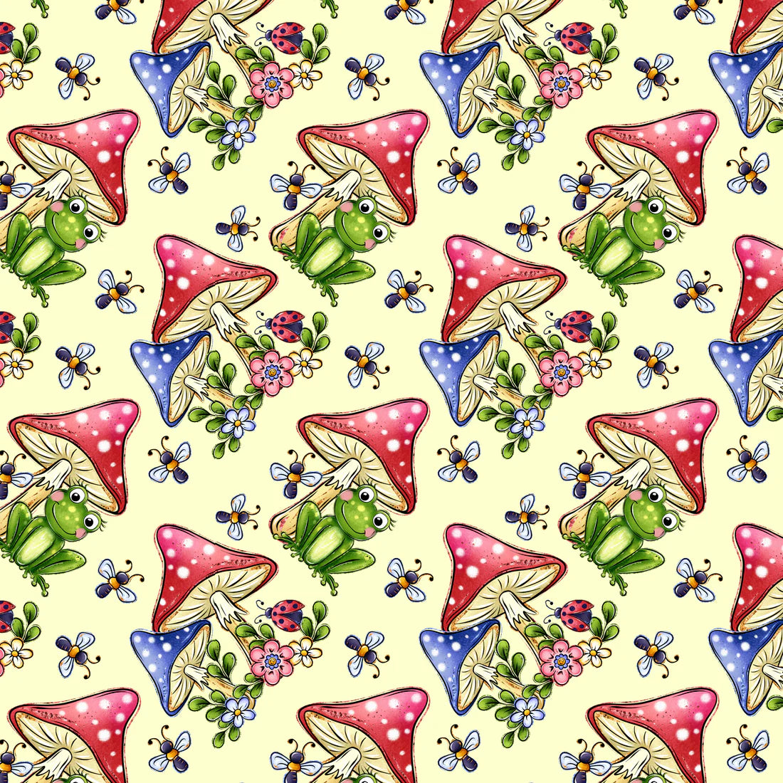 SSC Designs - Phantasia Design's Frogs In The Morass Collection -Frogs & Mushrooms 12 x 12 Double-Sided Scrapbook Paper