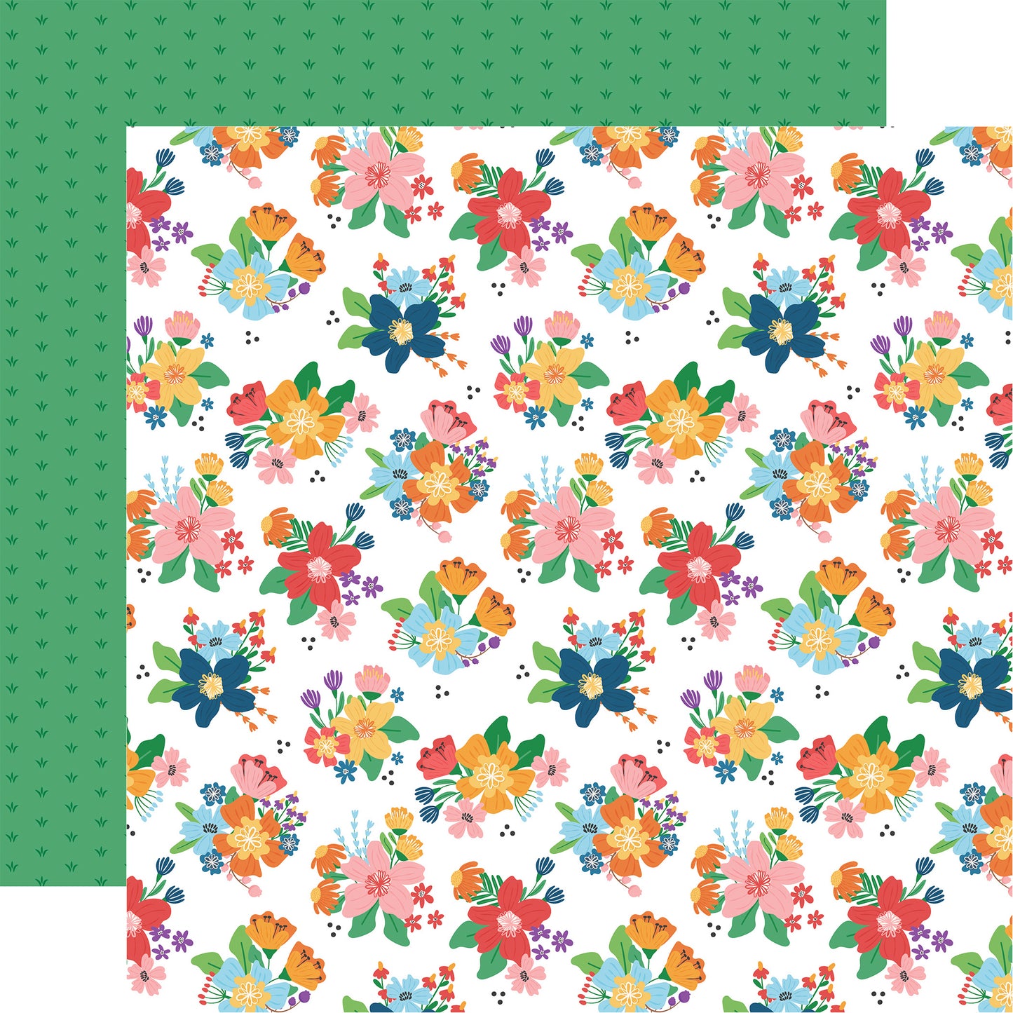 Echo Park - Freshly Picked Collection - 12 x 12 Double Sided Paper - Just Picked Florals