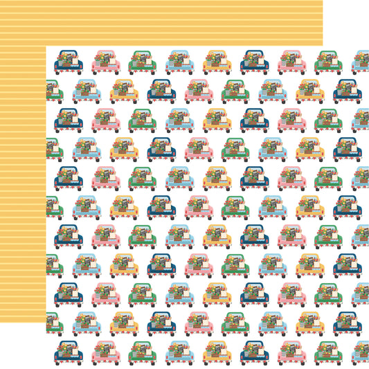 Echo Park - Freshly Picked Collection - 12 x 12 Double Sided Paper - Market Pickup