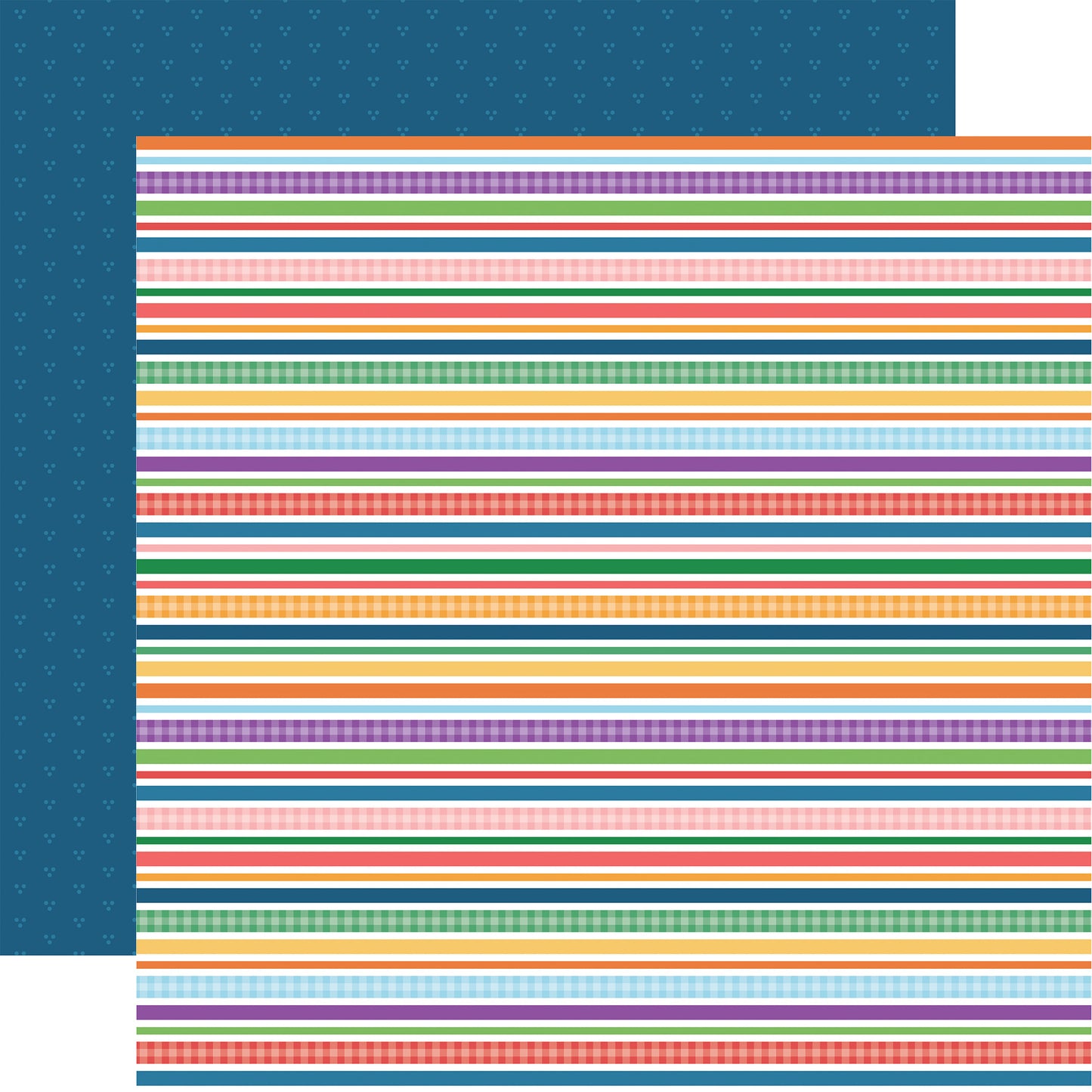 Echo Park - Freshly Picked Collection - 12 x 12 Double Sided Paper -Farmer's Stripes