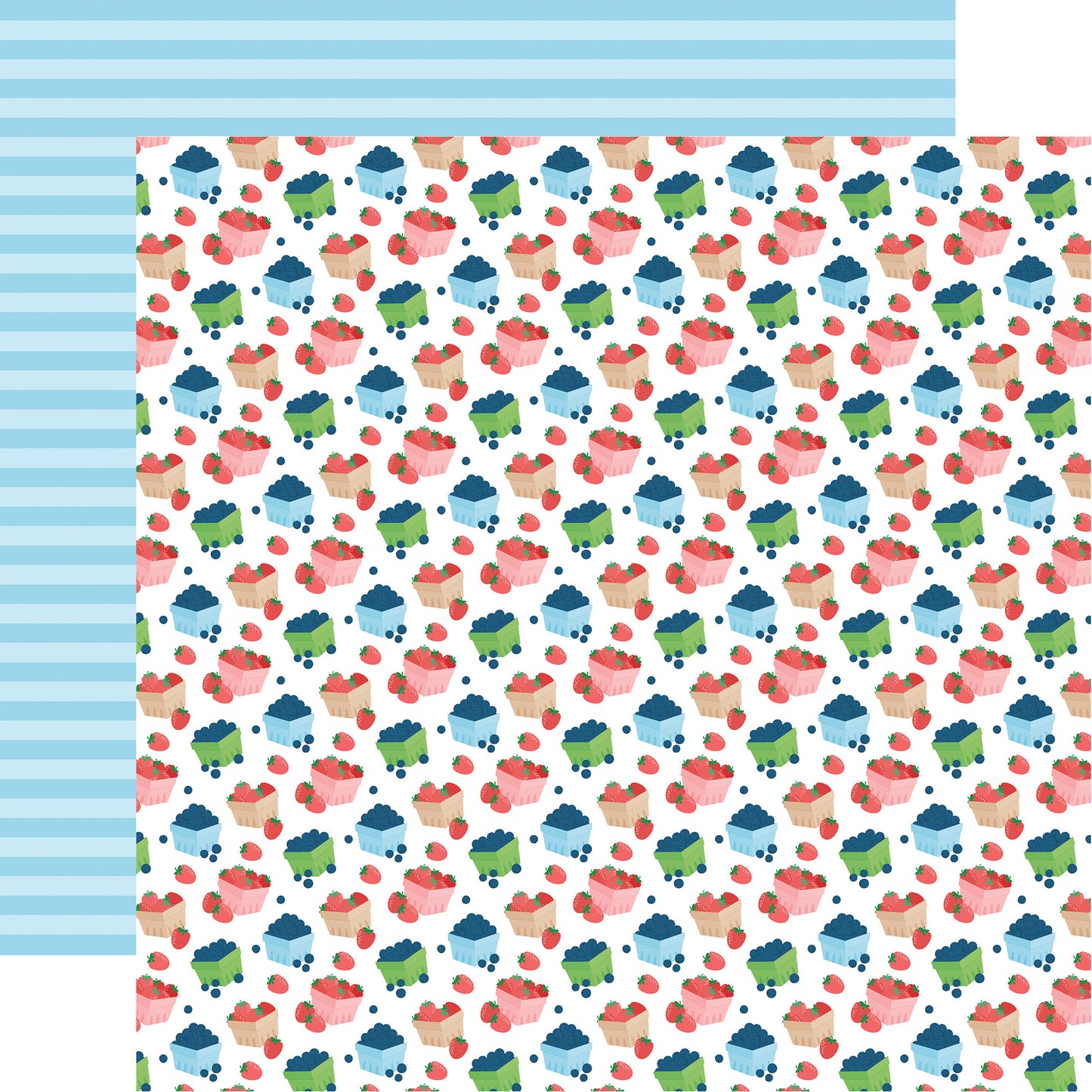 Echo Park - Freshly Picked Collection - 12 x 12 Double Sided Paper -Locally Grown Berries