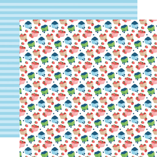 Echo Park - Freshly Picked Collection - 12 x 12 Double Sided Paper -Locally Grown Berries