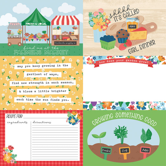 Echo Park - Freshly Picked Collection - 12 x 12 Double Sided Paper - 4 x 6 Journaling Cards