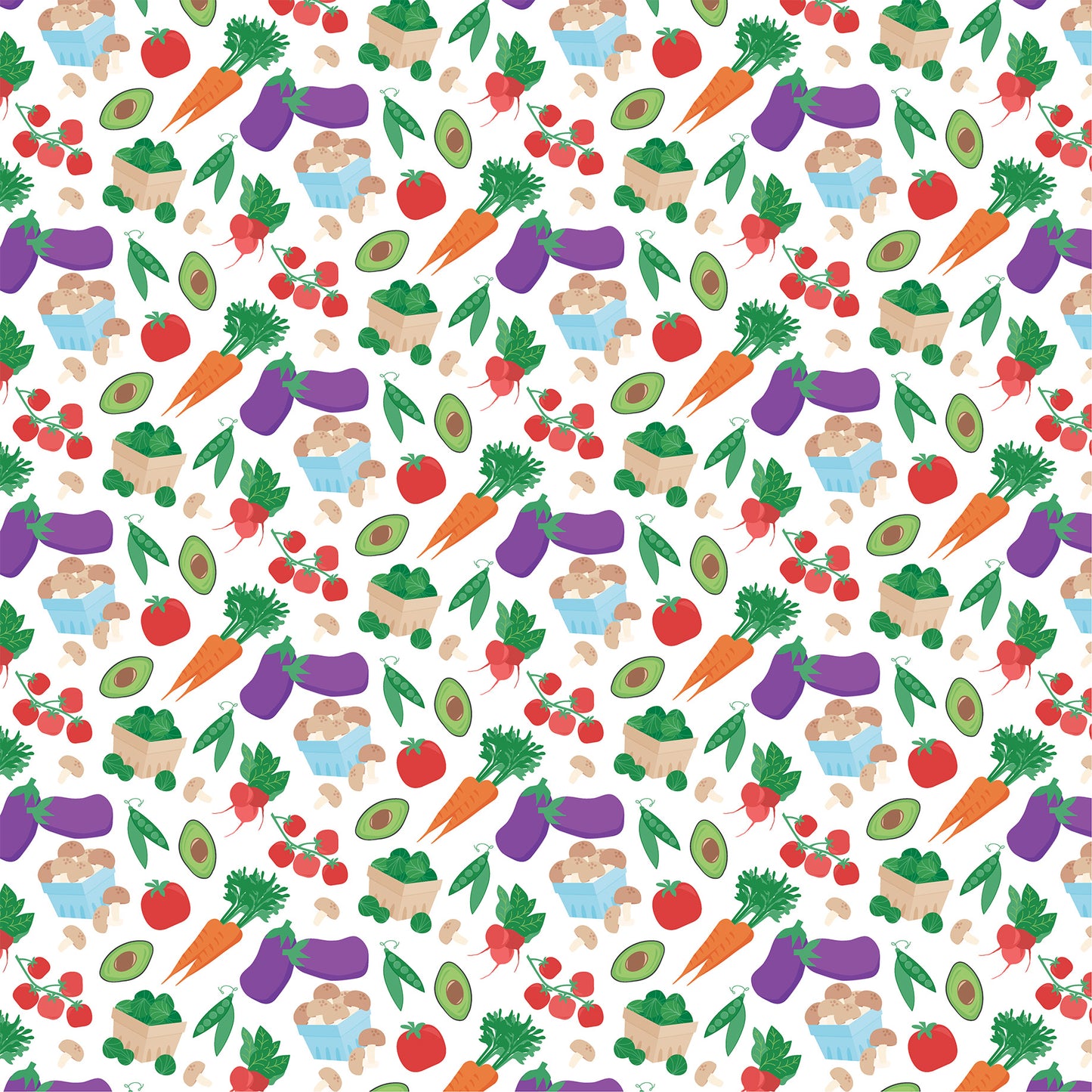 Echo Park - Freshly Picked Collection - 12 x 12 Double Sided Paper - Garden Veggies