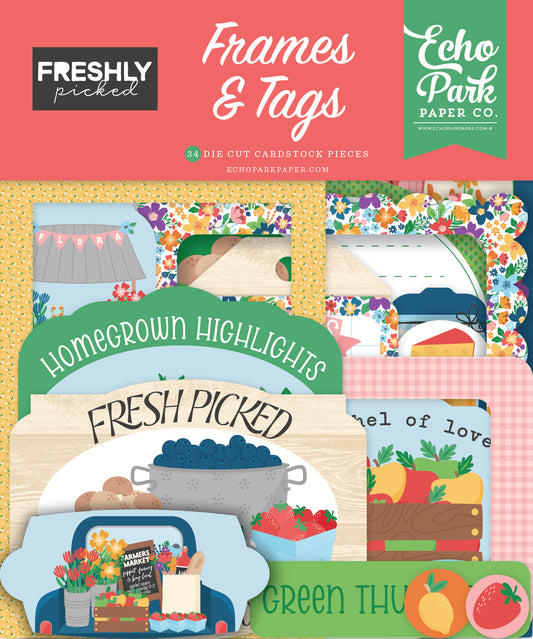 Echo Park - Freshly Picked Collection - Ephemera - Frames And Tags