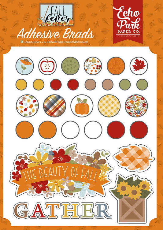Echo Park - Fall Fever Collection - Self Adhesive Decorative Brads