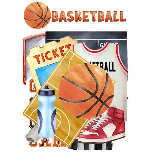 SSC - Go Big Sports Collection - Basketball Laser Cut Scrapbook Ephemera Embellishments