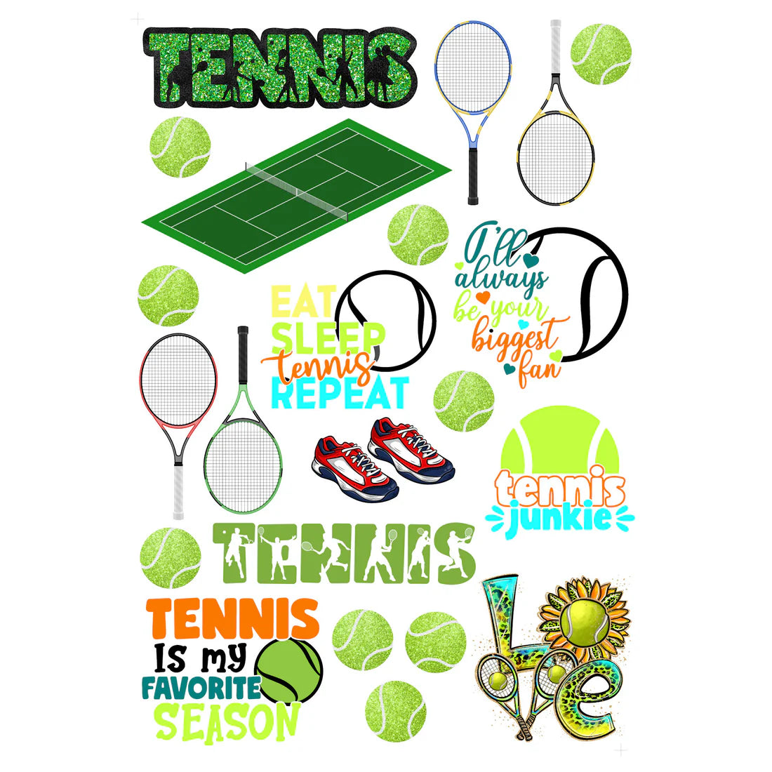 SSC - Go Big Sports Collection - Tennis Laser Cut Scrapbook Ephemera Embellishments
