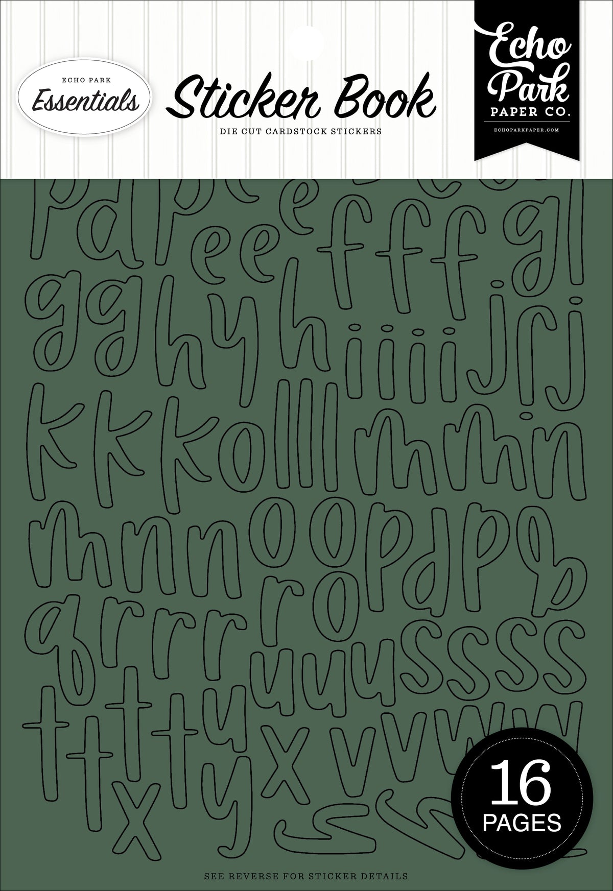 Echo Park - Essentials Collection - Sticker Book - Green Alpha