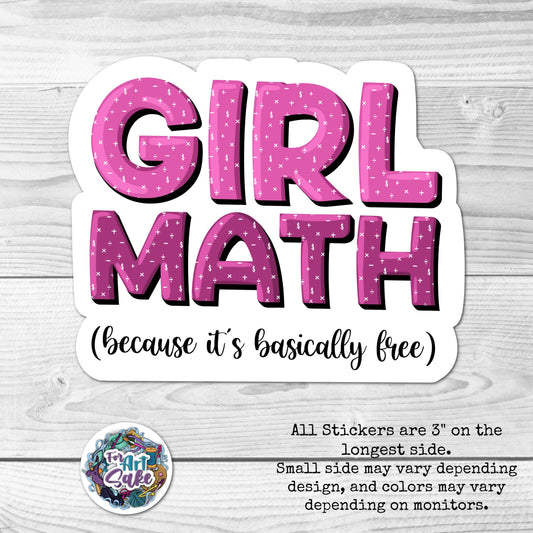 For Art Sake Stickers -  3" Sticker - Girl Math