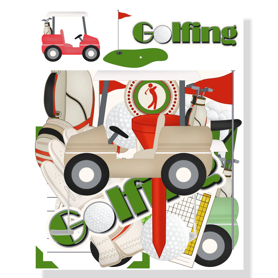 SSC -Golfing 12 x 12 Scrapbook Paper & Embellishment Kit