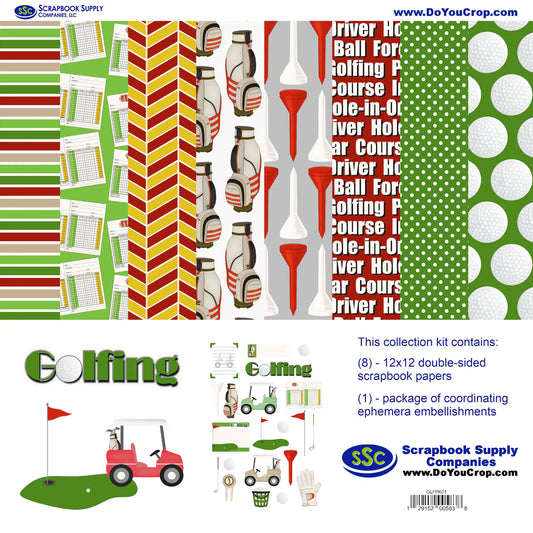 SSC -Golfing 12 x 12 Scrapbook Paper & Embellishment Kit