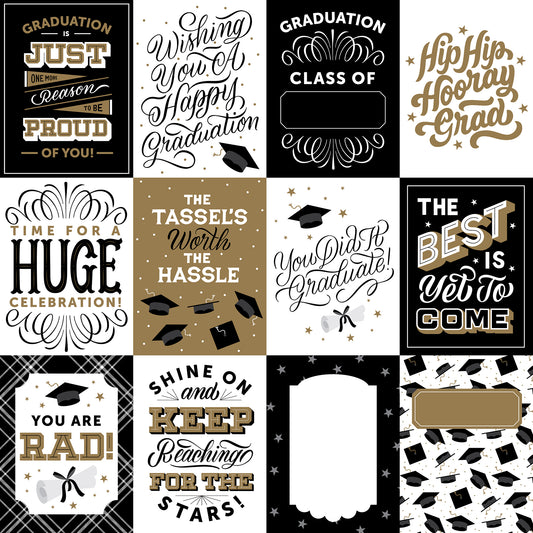 Echo Park - Graduation Collection - 12 x 12 Double Sided Paper - 3 x 4 Journaling Cards