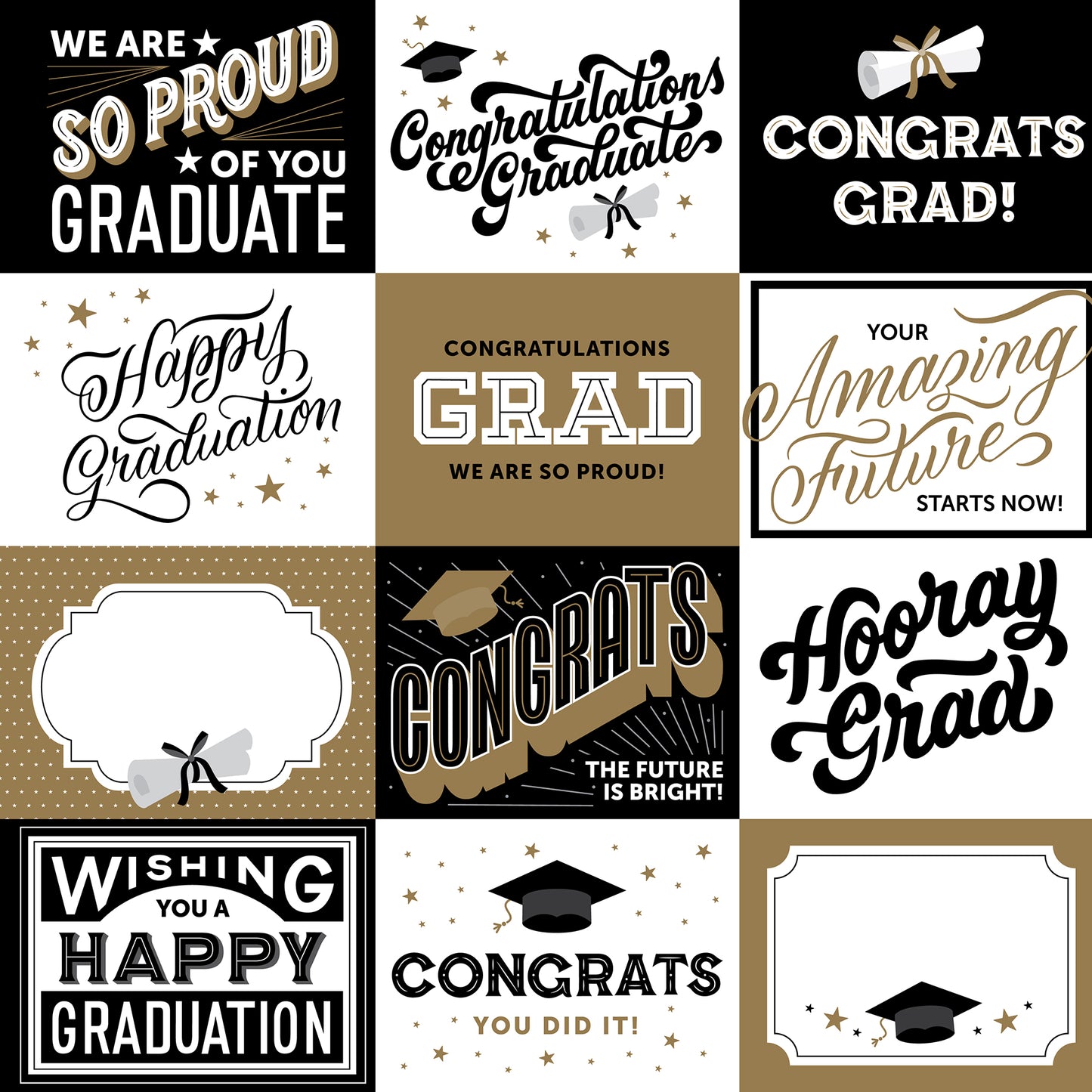 Echo Park - Graduation Collection - 12 x 12 Double Sided Paper - 4 X 3 Journaling Cards