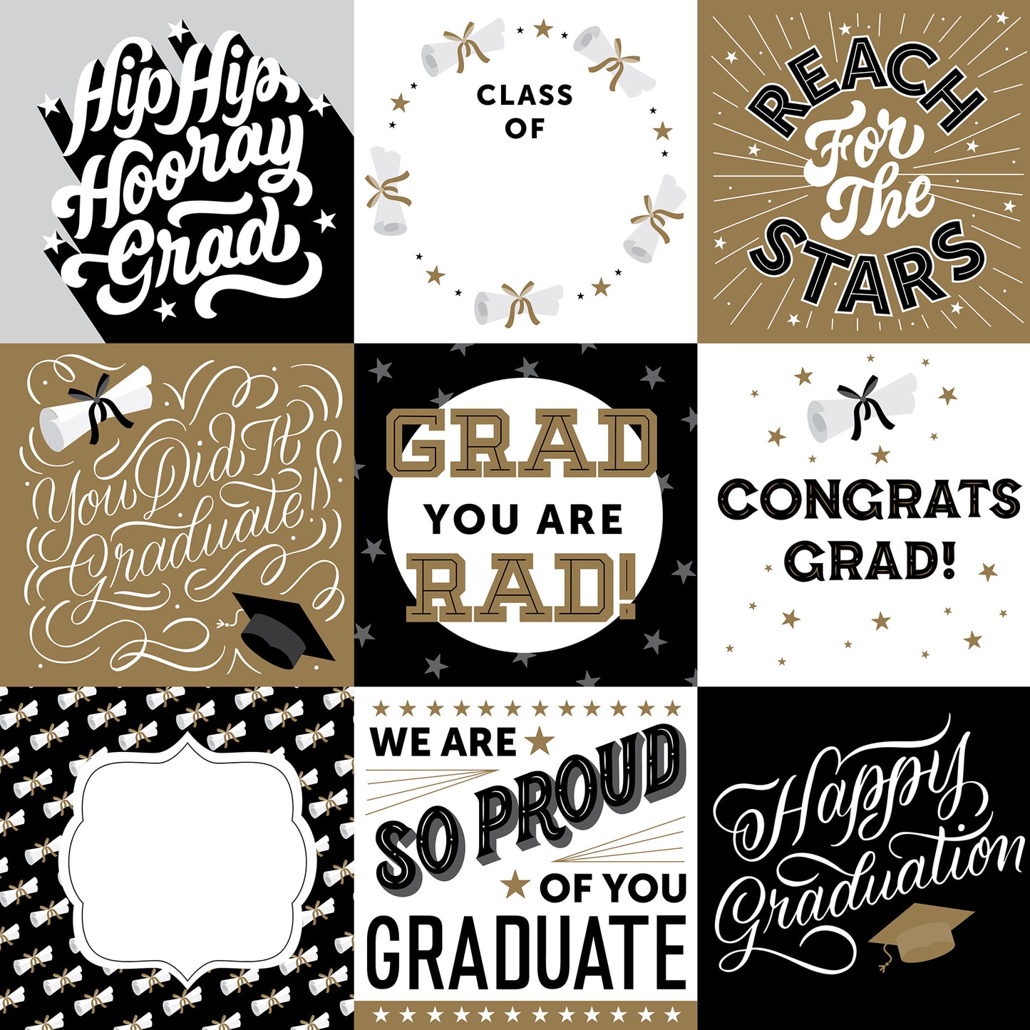 Echo Park - Graduation Collection - 12 x 12 Double Sided Paper - 4 X 4 Journaling Cards