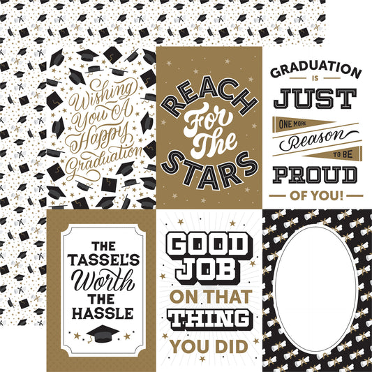Echo Park - Graduation Collection - 12 x 12 Double Sided Paper - 4 x 6 Journaling Cards