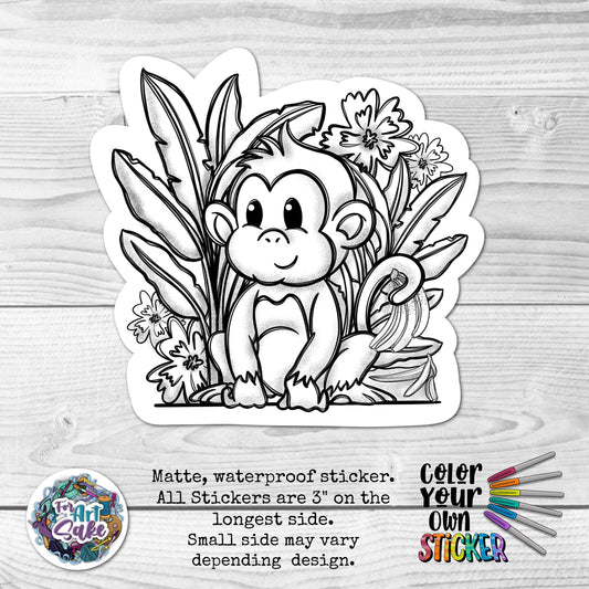 For Art Sake Stickers -  3" Sticker -CYO - Monkey