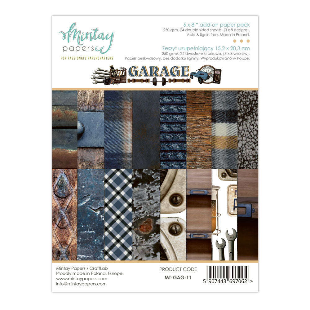 Mintay Papers - Garage Collection - 6 x 8 Paper Pad - Add-On it