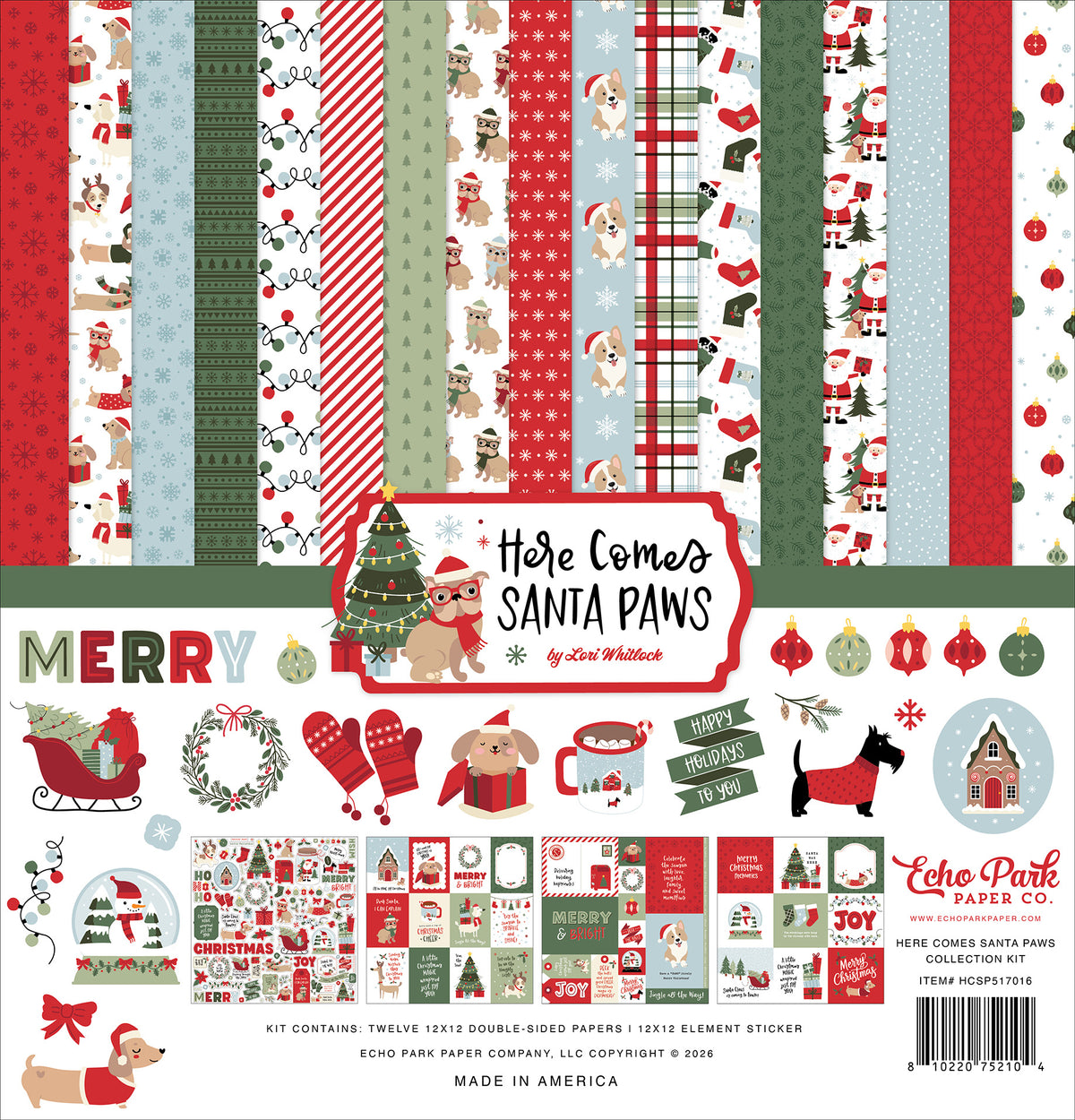 Echo Park - Here Comes Santa Paws Collection - 12 x 12 Collection Kit