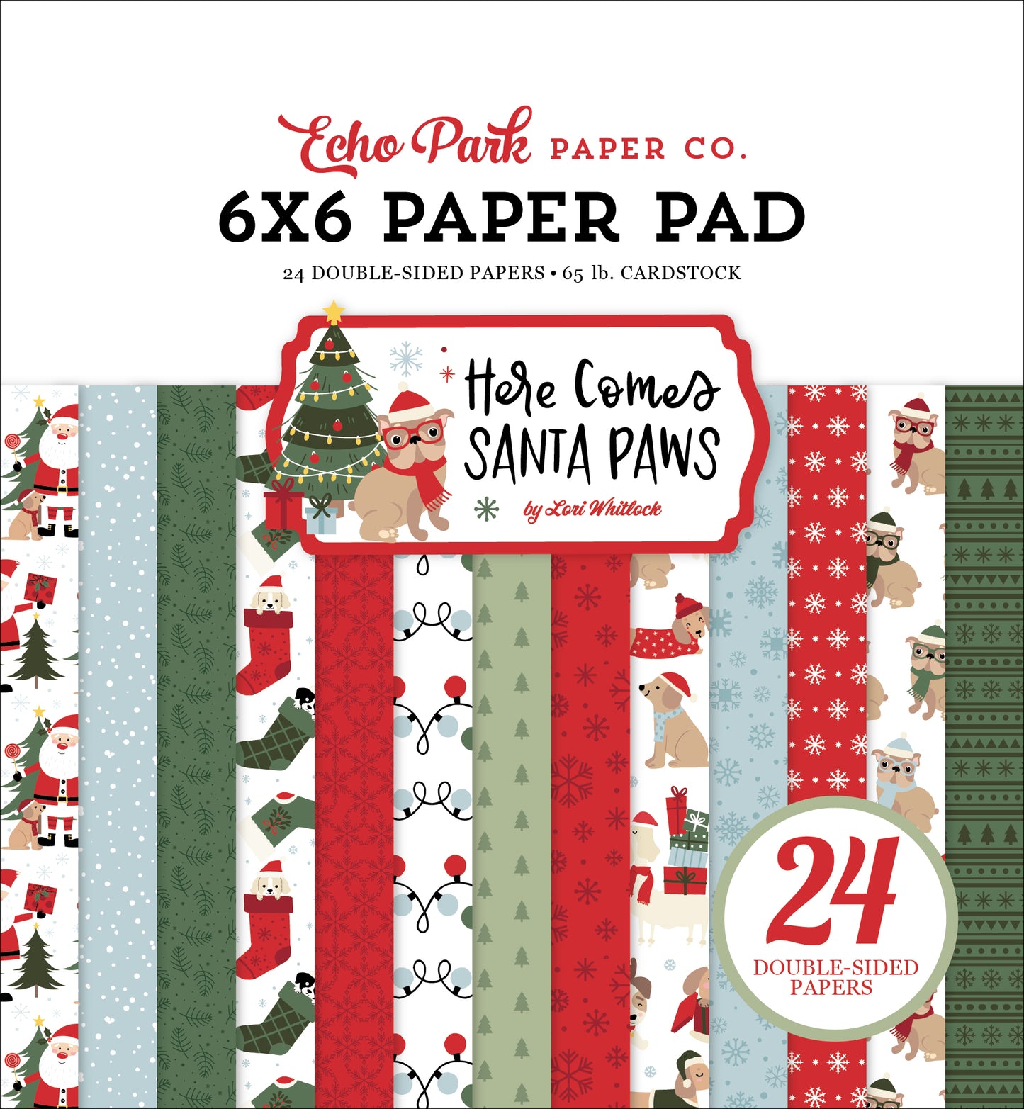 Echo Park - Here Comes Santa Paws Collection - 6 x 6 Paper Pad
