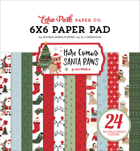 Echo Park - Here Comes Santa Paws Collection - 6 x 6 Paper Pad
