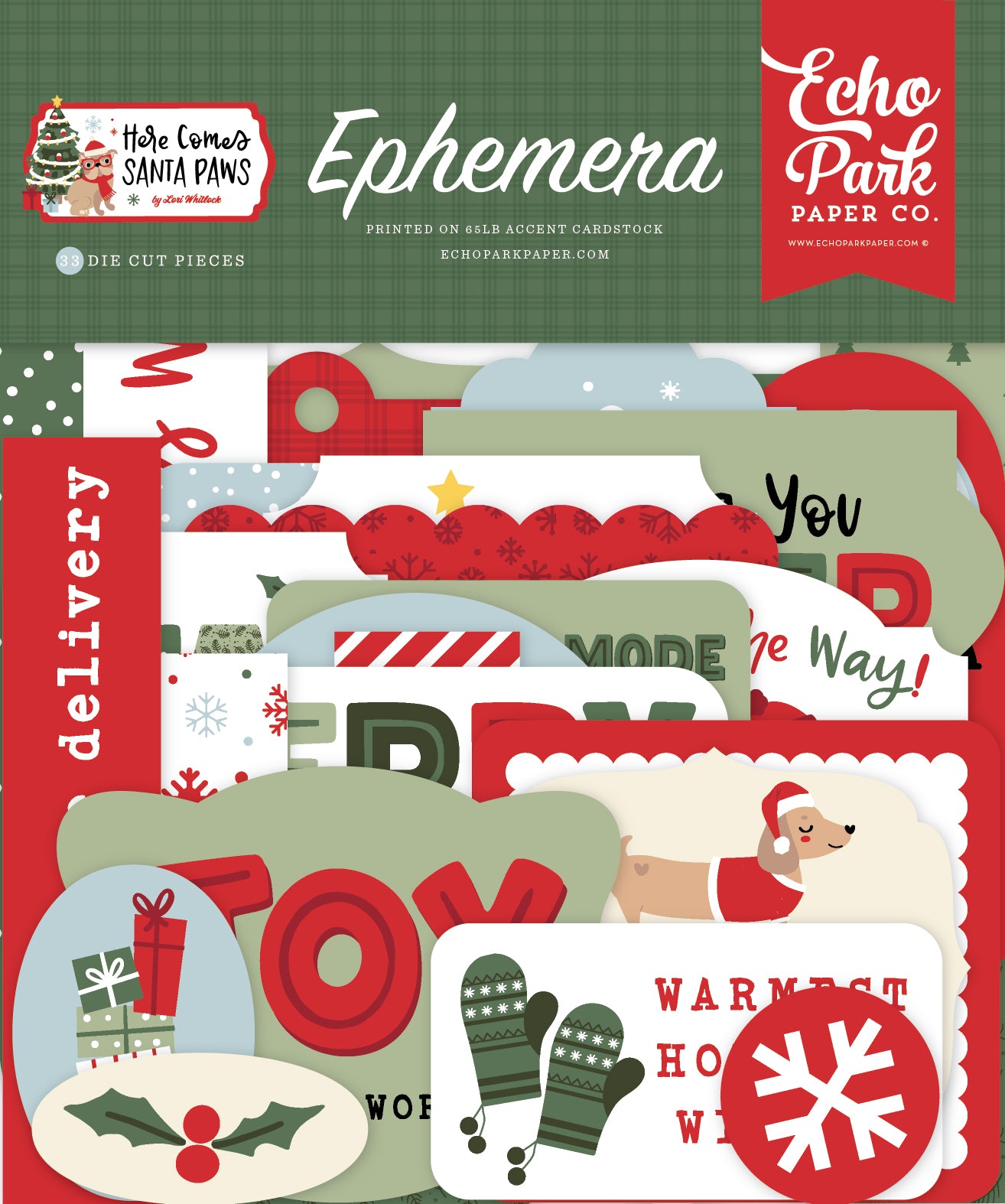 Echo Park - Here Comes Santa Paws Collection - Ephemera