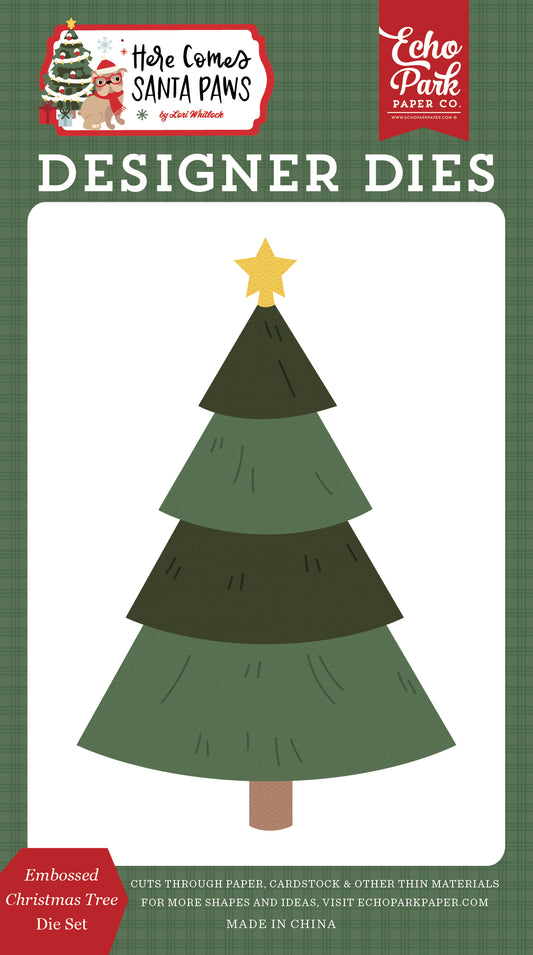 Echo Park - Here Comes Santa Paws: Embossed Christmas Tree Small Die Set