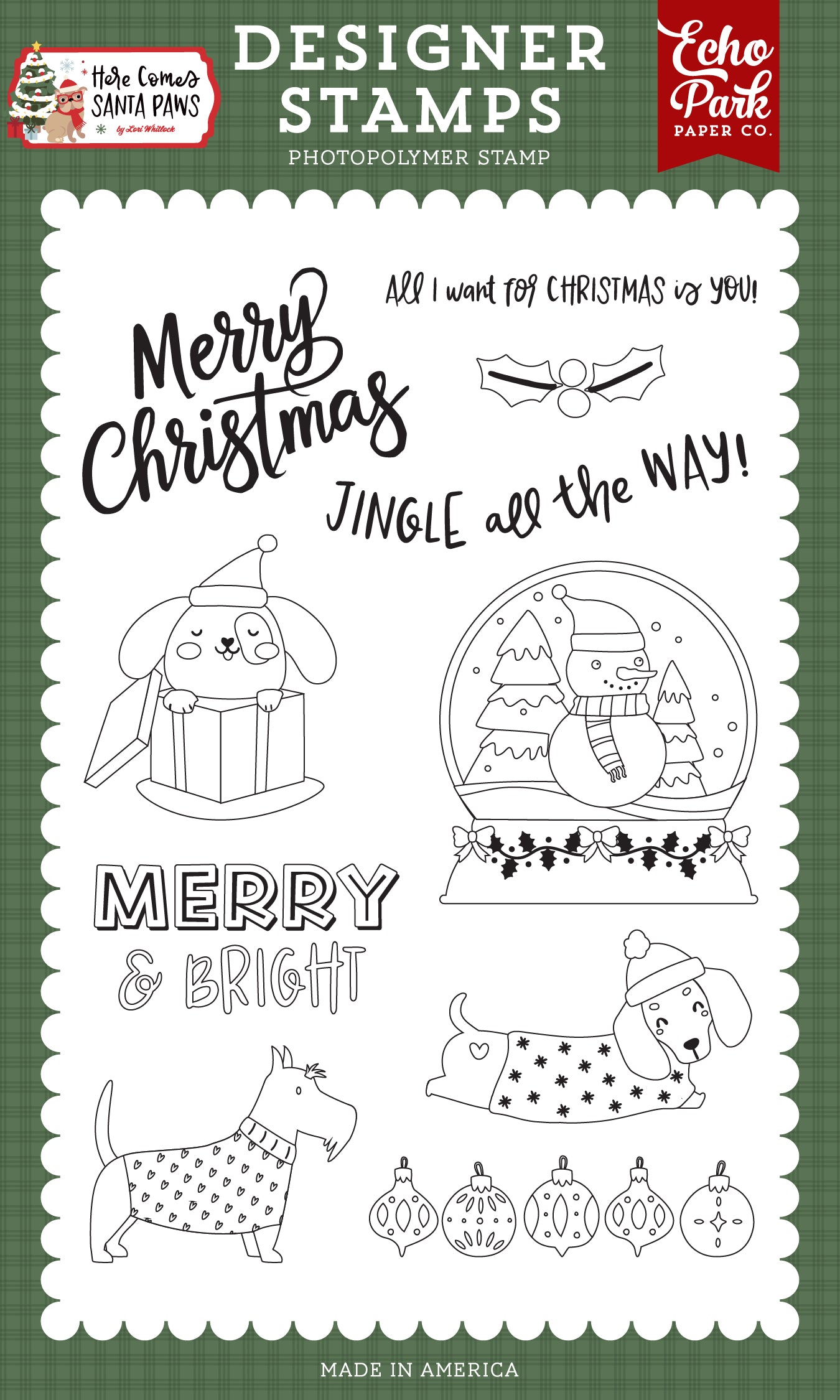 Echo Park - Here Comes Santa Paws: Puppy Present Stamp Set