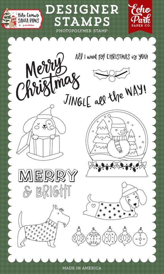 Echo Park - Here Comes Santa Paws: Puppy Present Stamp Set