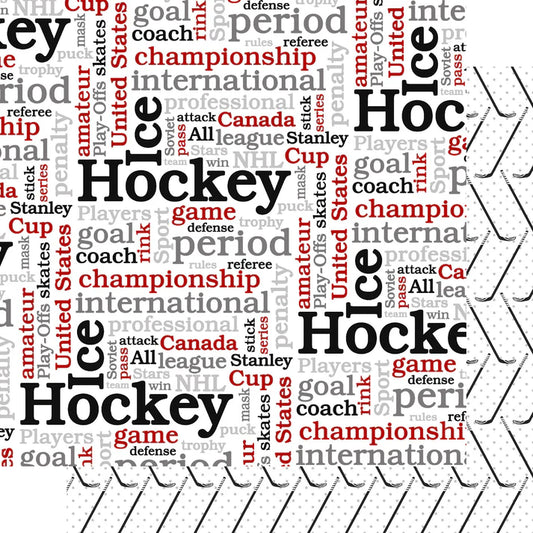 SSC Designs - Hockey Season Collection - 12 x 12 Double-Sided Scrapbook Paper - Stick & Score