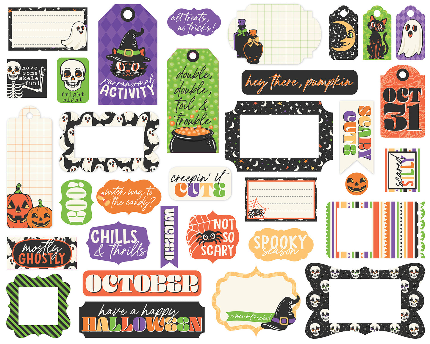 Echo Park - Halloween Parade Collection - Frames And Tags