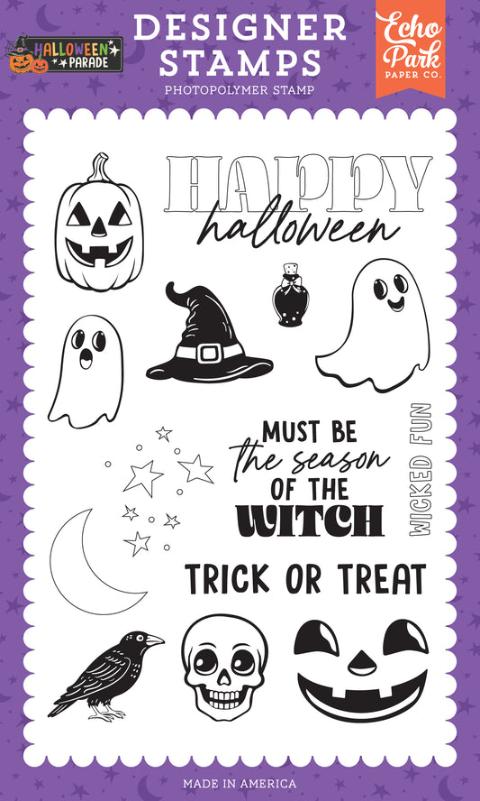 Echo Park - Halloween Parade Collection - Photopolymer Stamp Set - Season Of The Witch