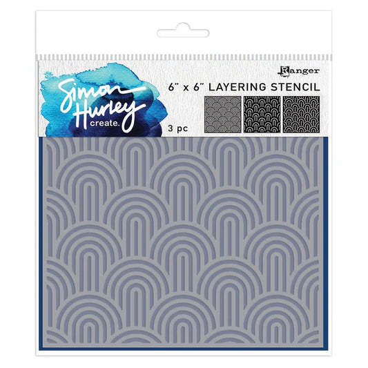 Ranger - Simon Hurley create. - 6" x 6" Layering Stencil - Happy Arches