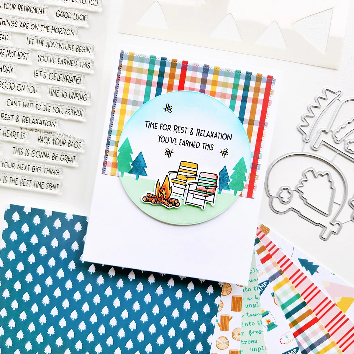 Catherine Pooler Designs - Trail Mix Collection - Dies - Happy Trail-ers