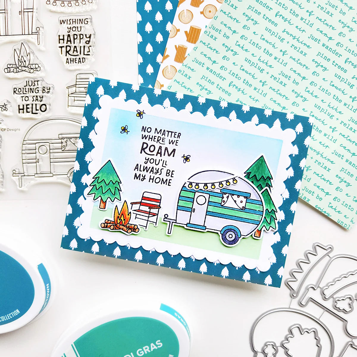Catherine Pooler Designs - Trail Mix Collection - Dies - Happy Trail-ers