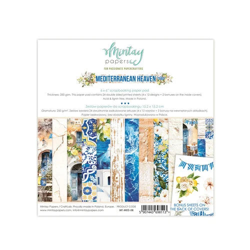 Mintay Papers - Mediterranean Heaven Collection - 6 x 6 Paper Pad