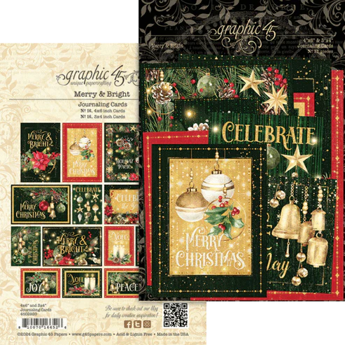 Graphic 45 - Merry & Bright Journaling Cards