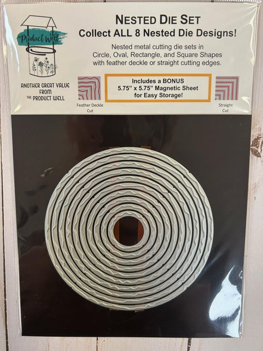 AIR EXCLUSIVE -Product Well - Feather Deckle Nesting Dies - Circle
