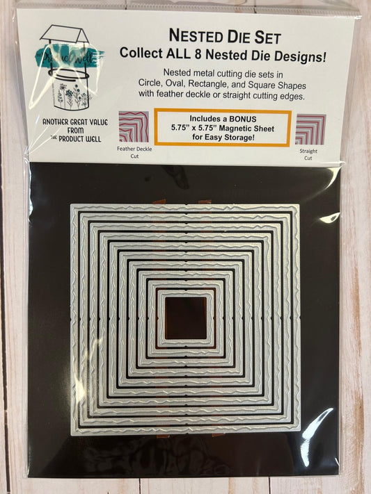 AIR Exclusive Product Well - Feather Deckle Nesting Dies - Square