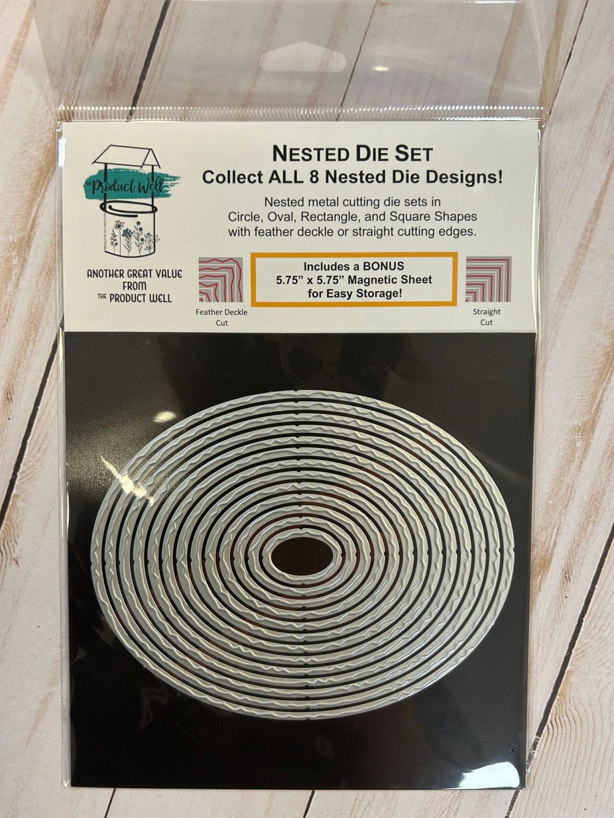 AIR Exclusive Product Well - Feather Deckle Nesting Dies- Oval