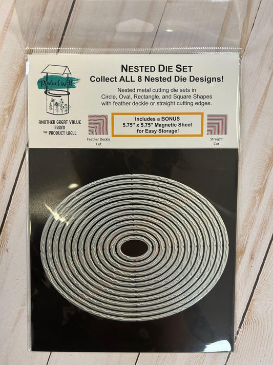AIR Exclusive Product Well - Feather Deckle Nesting Dies- Oval