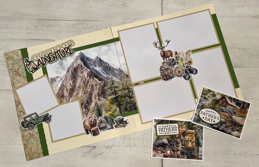 Mintay Outdoor 2-page Scrapbook Layout and Father's Day Card Kit