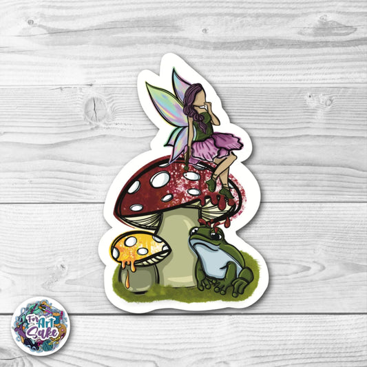 For Art Sake Stickers -  3" Sticker -CYO - The Fairy And The Frog