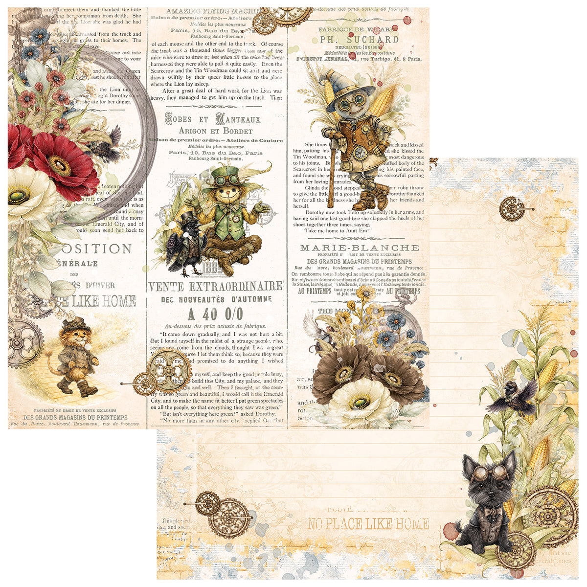 49 And Market - Chronicles Of Oz Collection - 12 x 12 Double Sided Paper - The Oz Chronicle