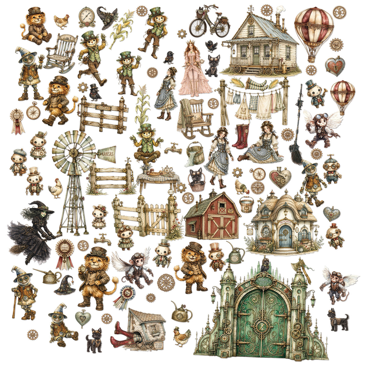 49 And Market - Chronicles Of Oz Collection - Laser Cut Elements