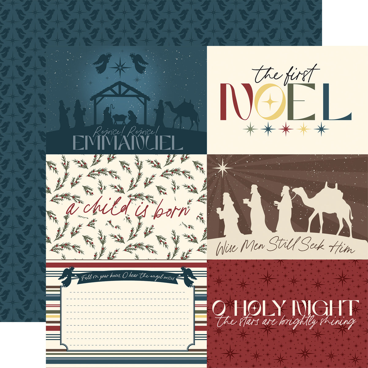 Echo Park - Joy To The World Collection - 12 x 12 Double Sided Paper - 6 x 4 Journaling Cards