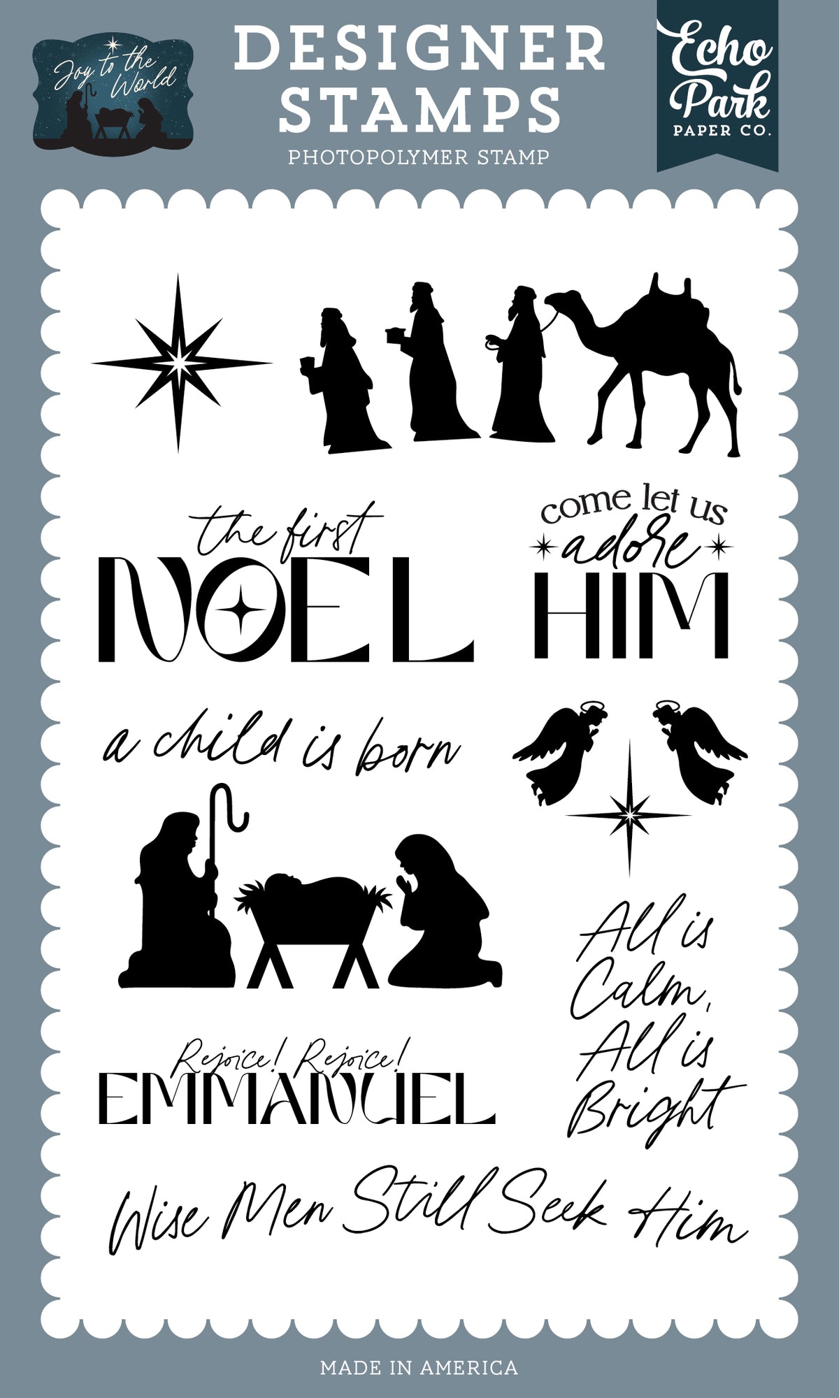 Echo Park - Joy To The World Collection - Clear Photopolymer Stamps - Rejoice Rejoice