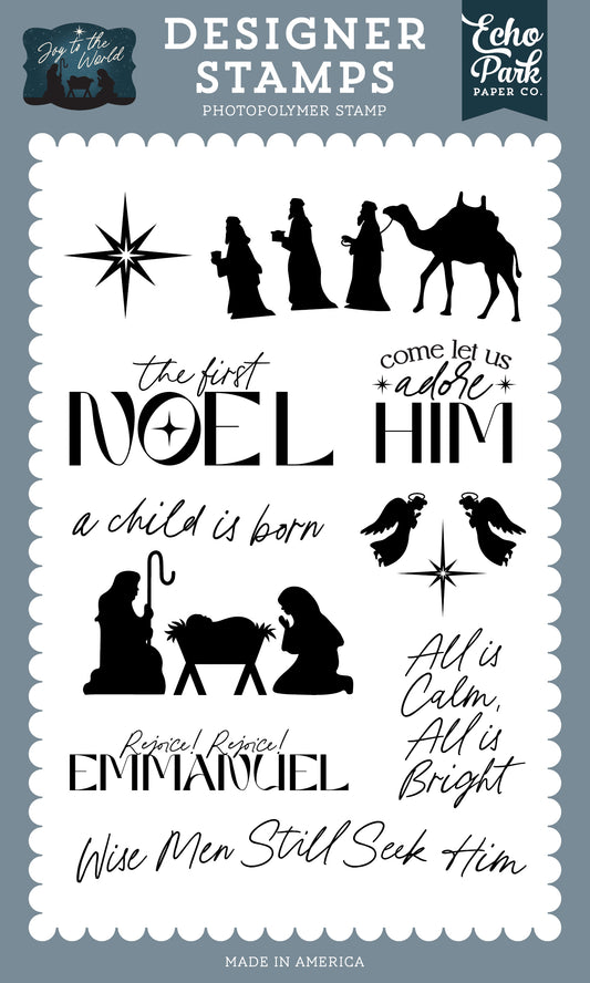 Echo Park - Joy To The World Collection - Clear Photopolymer Stamps - Rejoice Rejoice